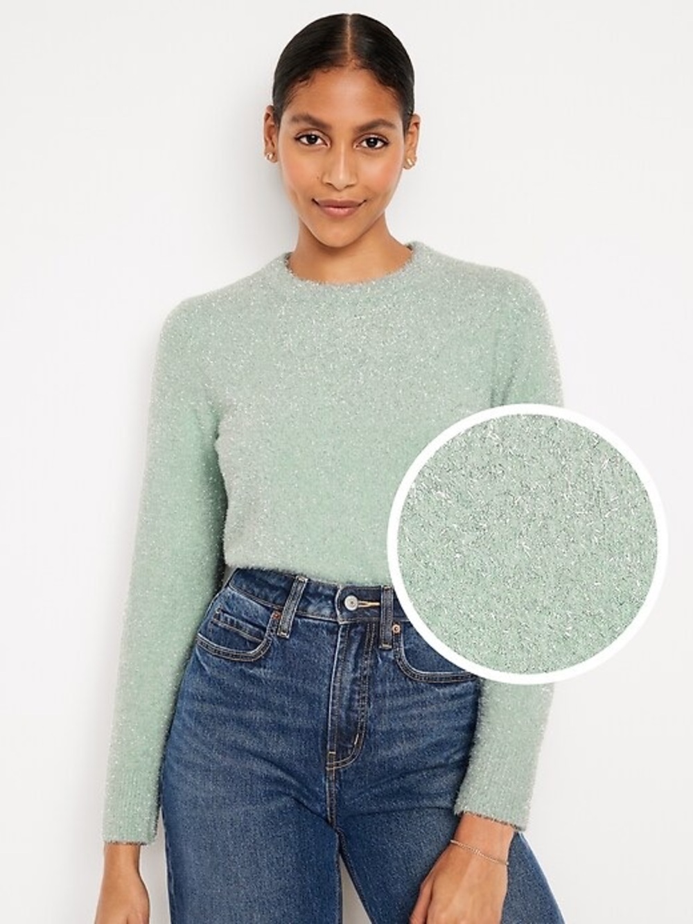 Old Navy Sparkle Crewneck Sweater - Mint Green